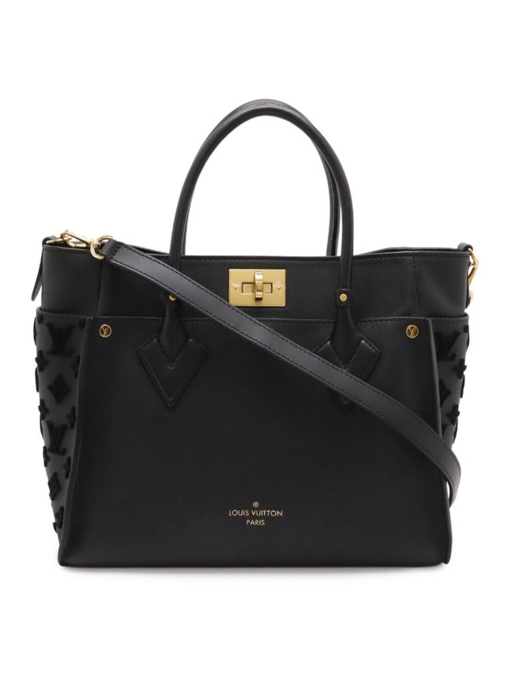 Louis Vuitton Monogram Tufting on My Side MM 2-Way Shoulder Bag Leather Noir